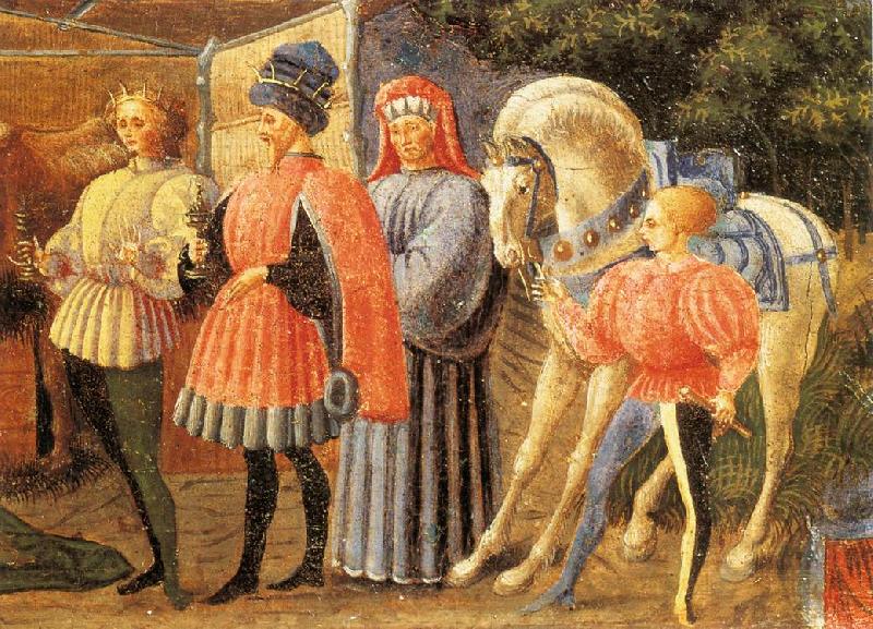 UCCELLO, Paolo Adoration of the Magi (Quarate predella, detail) qt Norge oil painting art